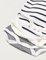 Set van 3 mouwloze rompertjes in biokatoen PETIT BATEAU wit - thumbnail