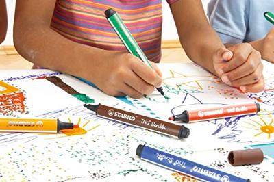 Stabilo trio scribbi - viltstift met meeverende punt - blauw