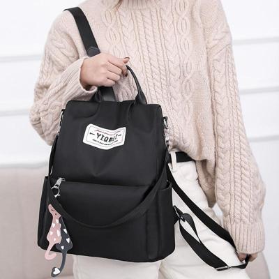 Multifunctionele anti-diefstal rugzak Crossbody Casual Tote tas met accessoires hanger (zwart)