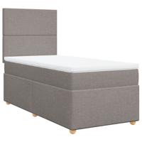 Boxspring met matras stof taupe 90x200 cm - thumbnail