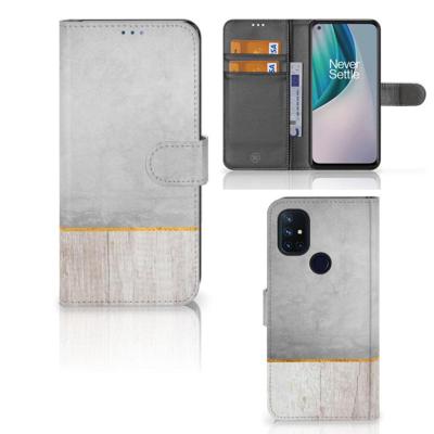 OnePlus Nord N10 | Book Style Case | Wood Concrete OnePlus Nord N10 | Book Style Case | Wood Concrete