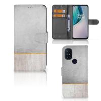 OnePlus Nord N10 | Book Style Case | Wood Concrete - thumbnail