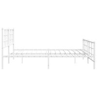 Bedframe met hoofd- en voeteneinde metaal wit 193x203 cm - thumbnail