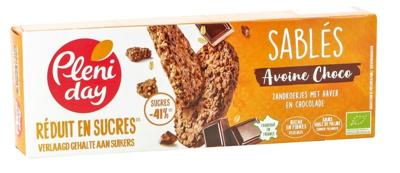Pleniday Pleniday Zandkoekjes Haver En Chocola Minder Suiker Bio (150g)