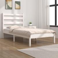 Bedframe massief grenenhout wit 100x200 cm - thumbnail