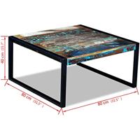 Salontafel 80x80x40 cm massief gerecycled hout - thumbnail