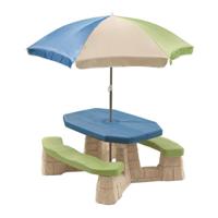 Step2 Naturally Playful Picknicktafel met parasol (aqua) - thumbnail