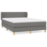 Boxspring met matras stof donkergrijs 140x190 cm - thumbnail