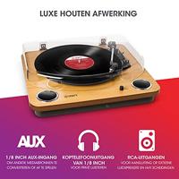ION Audio Max LP - Vinyl Conversie Platenspeler met 3 Snelheden, Stereoluidsprekers, koptelefoonuitgang en USB-uitgang om Vinyl platen om te zetten naar Digitale Bestanden/Standaard RCA(Houtafwerking) - thumbnail