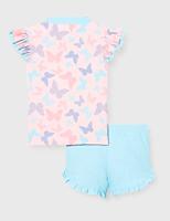 Playshoes tweedelige zwemsuit Vlinders Lichtroze-122-128 - thumbnail