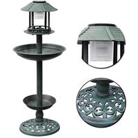 VidaXL Vogelbad/voederhuisje met solarverlichting - thumbnail