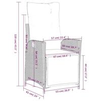 Tuinstoelen 2 st verstelbaar met voetensteun poly rattan grijs - thumbnail