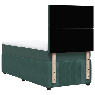 Boxspring met matras fluweel donkergroen 200x200 cm - thumbnail