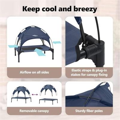 VidaXL Hondenbed marineblauw 62 x 48 x 61 cm staal