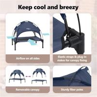 VidaXL Hondenbed marineblauw 62 x 48 x 61 cm staal - thumbnail