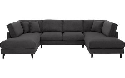 Goossens Bank Jonas grijs, stof, urban industrieel met ligelement links met ligelement rechts Goossens Bank Jonas grijs, stof, urban industrieel met ligelement links met ligelement rechts