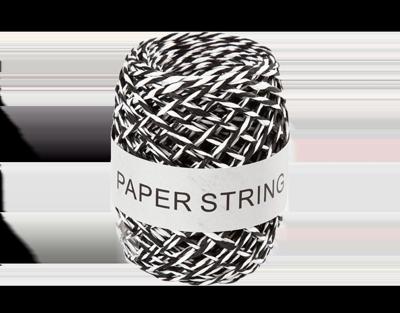 Papierkoord zwart/wit 50m