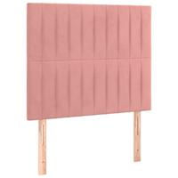 Bedframe met hoofdeinde fluweel roze 120x200 cm - thumbnail