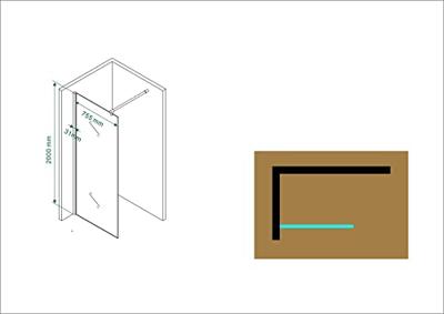 Saqu Solo inloopdouche incl. antikalk 80x200cm nanoglas/aluminium