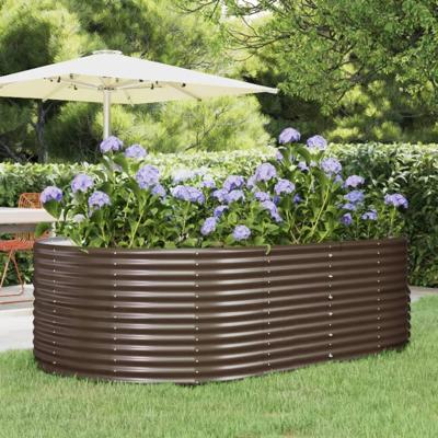 Plantenbak 212x140x68 cm gegalvaniseerd staal bruin
