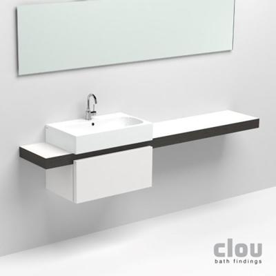 Wastafelblad Clou Match Me Rechthoek 210x38x8cm MDF Zwart Eiken/Wit Wastafelblad Clou Match Me Rechthoek 210x38x8cm MDF Zwart Eiken/Wit