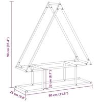 Brandhoutrek 80x25x90 cm koudgewalst staal zwart - thumbnail