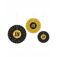 Classy Honeycomb Waaier Set 18 Jaar (3st) - thumbnail