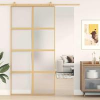 VidaXL Schuifdeur 102,5x205 cm mat esg-glas en aluminium goudkleurig - thumbnail
