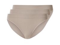 esmara Set van 3 geribde dames onderbroeken (Beige, L (44/46)) - thumbnail