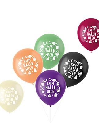 Ballonnen Happy Halloween Kleurenmix (6st)