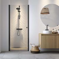 Sealskin Nisdeur Hooked Draaideur in Nis 90x200 cm Helder Glas Mat Zwart - thumbnail