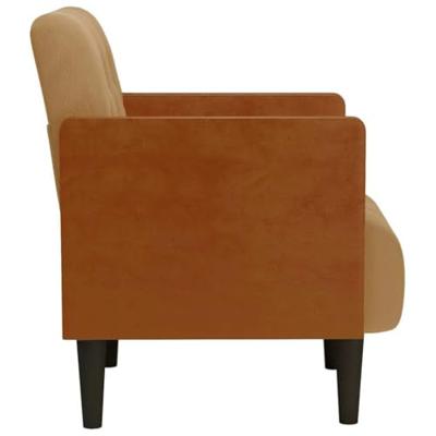 Fauteuil met armleuningen 55 cm fluweel bruin Fauteuil met armleuningen 55 cm fluweel bruin