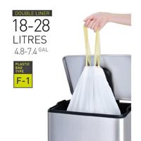 Afvalzak eko mdpe type f1 trekb 49x68cm 18-28l wit | 6 stuks - thumbnail