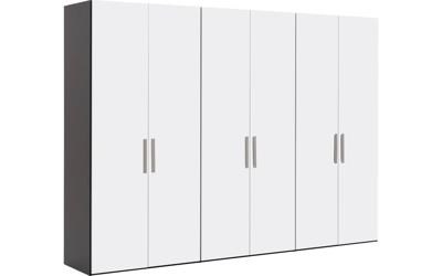 Goossens Kledingkast Easy Storage Ddk, Kledingkast 304 cm breed, 220 cm hoog, 6x glas draaideur