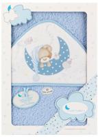 Interbaby badcape slapende beer 100 x 100 cm katoen - thumbnail