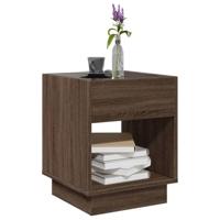 Salontafel met Infinity LED 40x40x50 cm bruin eikenkleurig - thumbnail