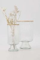 Zusss Tafelvaas S Op Voet Glas Ribbel - thumbnail