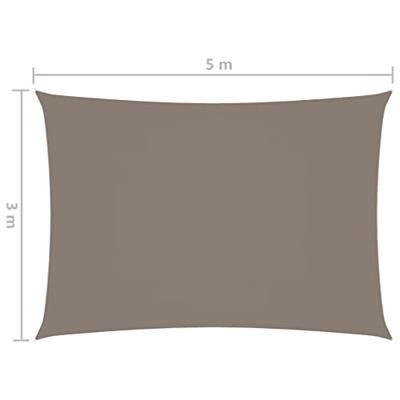 VidaXL Zonnescherm rechthoekig 3x5 m oxford stof taupe - thumbnail