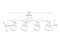 Lucide BJORN - Plafondspot - 4xE14 - Mat Goud / Messing - thumbnail