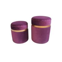 Voetensteun DKD Home Decor Polyester MDF Bordeaux (39 x 39 x 49 cm) - thumbnail