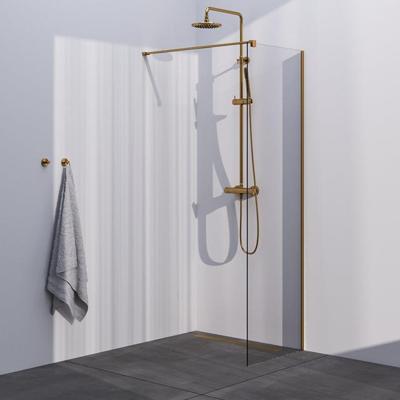 BRAUER Season inloopdouche model C helder glas 70x200 incl. glascoating goud geborsteld
