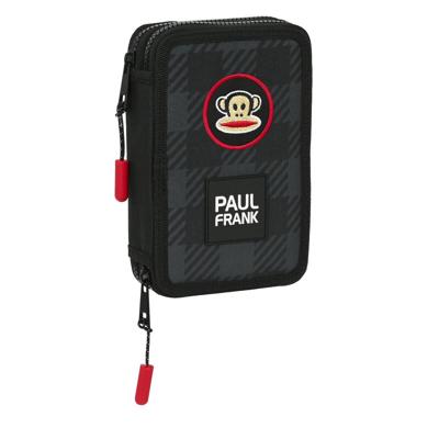 Schooletui met Accessoires Paul Frank Campers Zwart 12.5 x 19.5 x 4 cm (28 Onderdelen)
