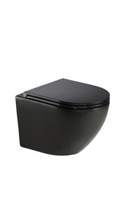 QeramiQ Cyclone Wandclosetpack - 37x52cm - diepspoel - cycloneflush - spoelrandloos - softclose zitting - mat zwart 1936845