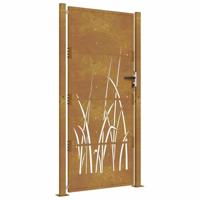 VidaXL Poort grasontwerp 105x205 cm cortenstaal - thumbnail