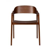 Dutchbone Eetkamerstoel 'Westlake' Eikenhout, kleur Walnoot - thumbnail