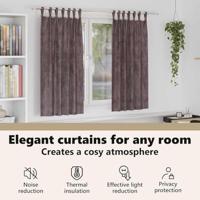 VidaXL Velvet gordijnen met gordijnen 2 pcs bruin 175 x 140 cm fluweel - thumbnail