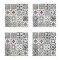 Walplus muursticker Vintage 54 x 54 cm 4 stuks blauw - thumbnail