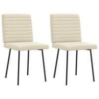 Eetkamerstoelen 2 st kunstleer crmekleurig - thumbnail