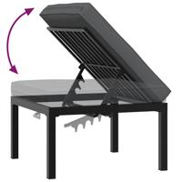 3-delige Loungeset met kussens aluminium zwart - thumbnail