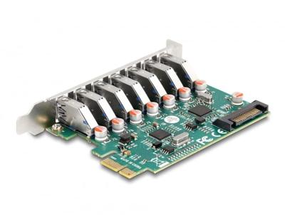 DeLOCK PCI Express x1 Card to 7 x external USB 5 Gbps Type-A female usb-controller